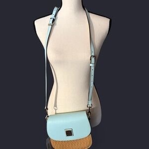 Dooney & Bourke Light Blue and Tan Crossbody Bag
